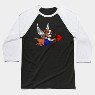 English Bulldog Funny Valentines Day Dog Cupid Baseball T-Shirt